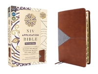 NIV Application Bible, Personal Size, Leathersoft, Brown/Blue, Red Letter, Indexed, Comfort Print: Bringing the Ancient Message of the Bible Into Your