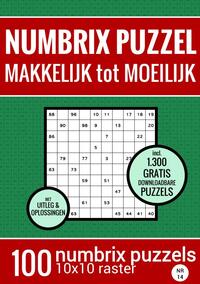 Kerstcadeau: Puzzelboek met 100 Numbrix Puzzels - Makkelijk tot Moeilijk - NR.14